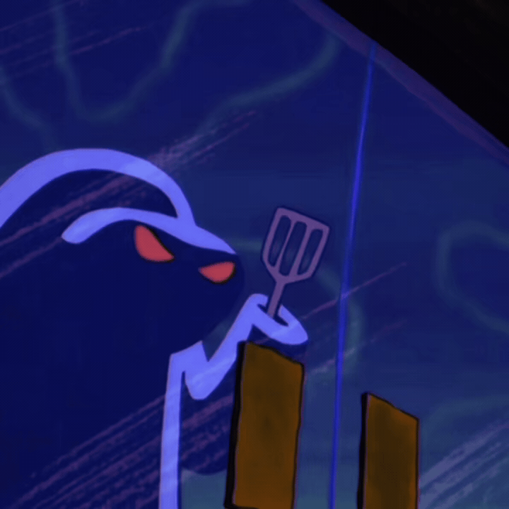 Red Eyes in the Dark - looping Hash Slinging Slasher GIF